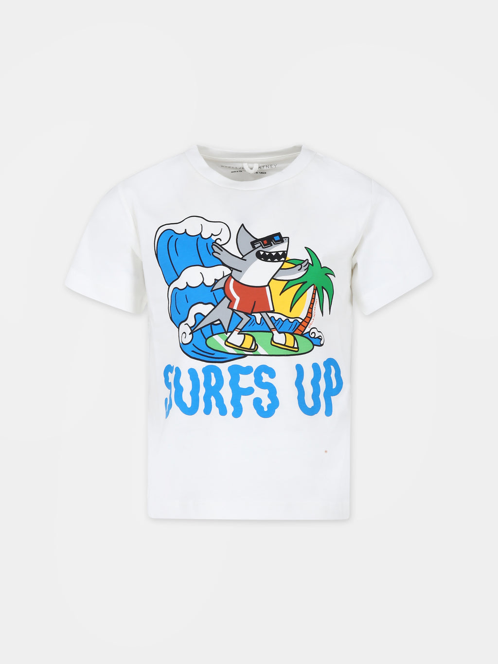 Ivory t-shirt for boy with shark print
